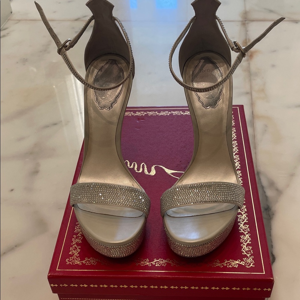 Rene Caovilla  Silver celebrity High Heel